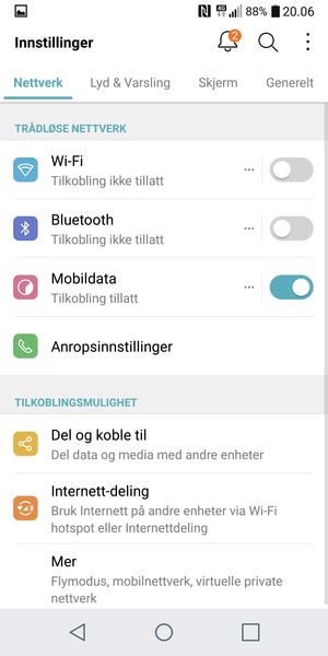 Velg Nettverk og Mer