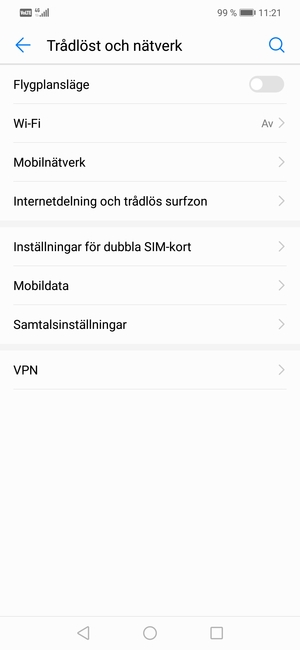 Välj Mobilnätverk