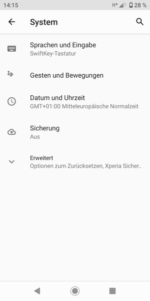 Wählen Sie Sicherung