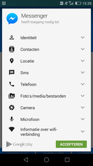 Selecteer ACCEPTEREN
