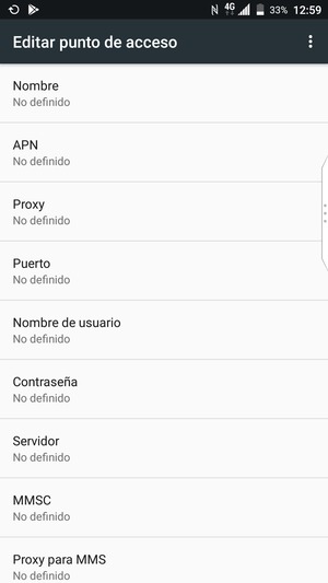 Introduzca la información de Internet
