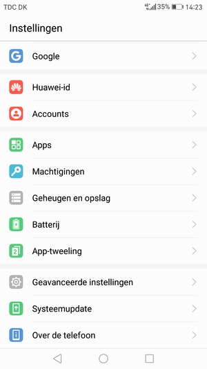 Scroll naar en selecteer Systeemupdate