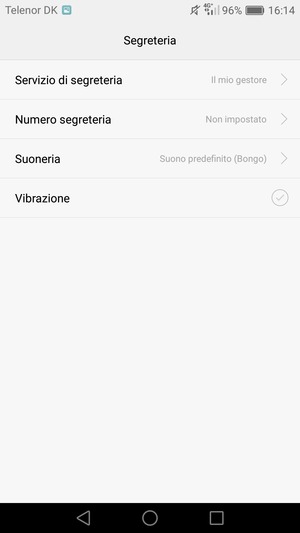 Seleziona Numero segreteria