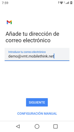 Introduzca su dirección de correo electrónico. Seleccione SIGUIENTE