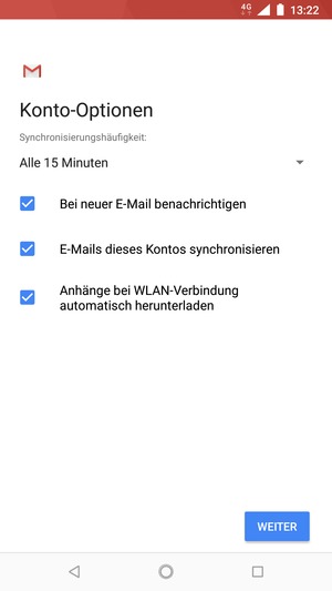Wählen Sie WEITER
