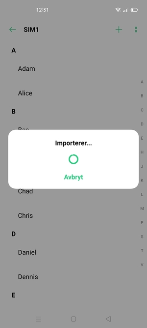 Kontaktene dine blir lagret på din Google-konto og lagret på telefonen din neste gang Google synkroniseres.