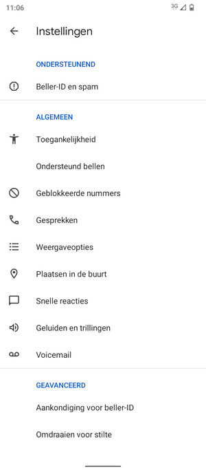 Selecteer Voicemail