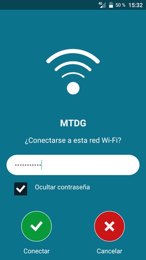 Introduzca la contraseña de Wi-Fi y seleccione Conectar