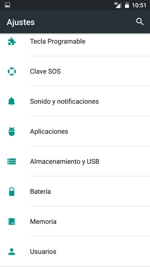 Desplácese y seleccione Batería
