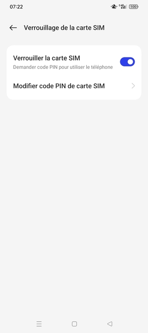 Sélectionnez Modifier code PIN de carte SIM