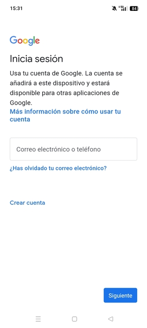 Introduzca su dirección de Gmail y seleccione Siguiente