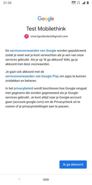 Selecteer Ik ga akkoord