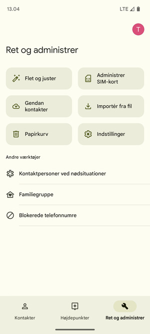Vælg Administrer SIM-kort