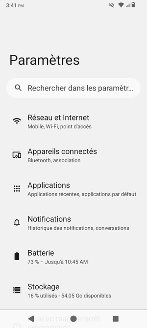 Sélectionnez Réseau et Internet