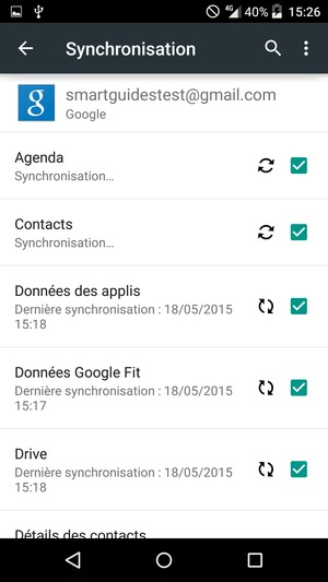 Vos informations seront synchronisées