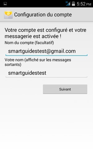 Donnez un nom à votre compte et saisissez votre nom. Sélectionnez Suivant