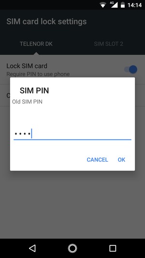 Enter your Old SIM PIN and select OK