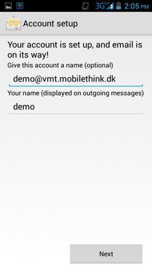 Give your account a name and enter your name. Select Next