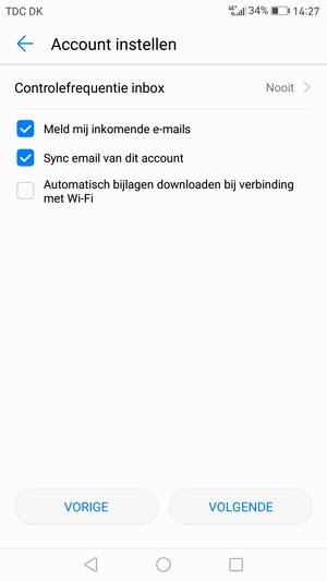 Selecteer VOLGENDE
