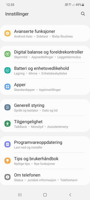 Bla til og velg Programvareoppdatering