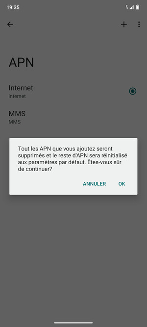 Sélectionnez OK