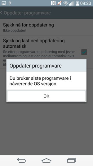 Hvis telefonen din er oppdatert, velg OK