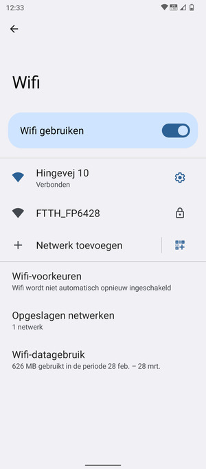 U bent nu verbonden met het WiFi-netwerk