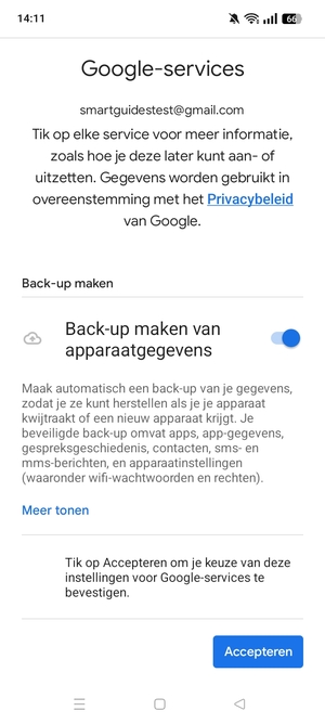Selecteer Accepteren