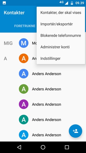 Vælg Importér/eksportér