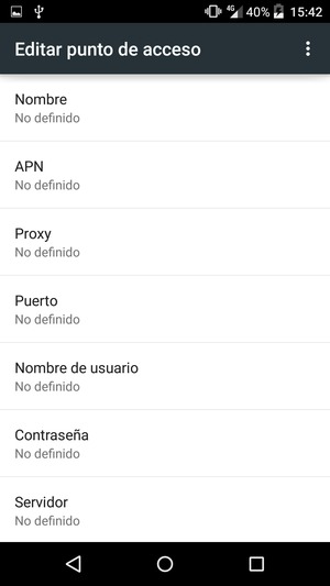 Introduzca la información de Internet
