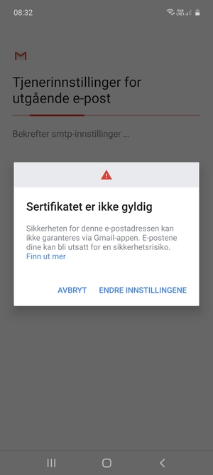 Velg ENDRE INNSTILLINGENE