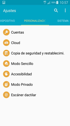 Si ve esta pantalla, seleccione PERSONALIZACIÓN