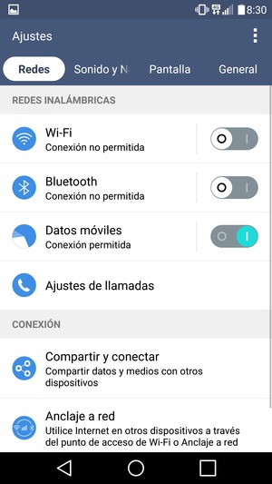 Seleccione Redes y Wi-Fi
