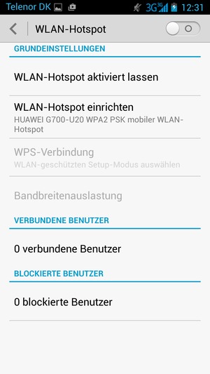 Wählen Sie WLAN-Hotspot einrichten