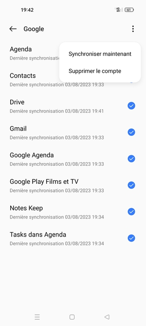 Sélectionnez Synchroniser maintenant