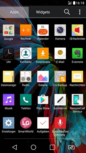 Wählen Sie Einstellungen