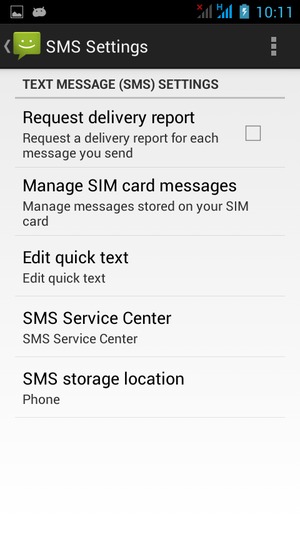 Select SMS Service Center