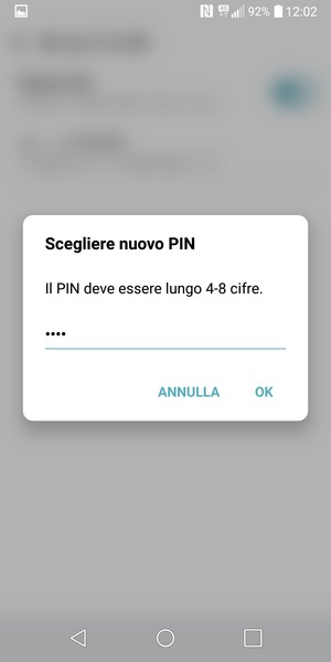 Inserisci Nuovo PIN e seleziona OK