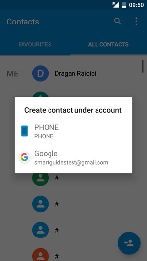 Select your Google account