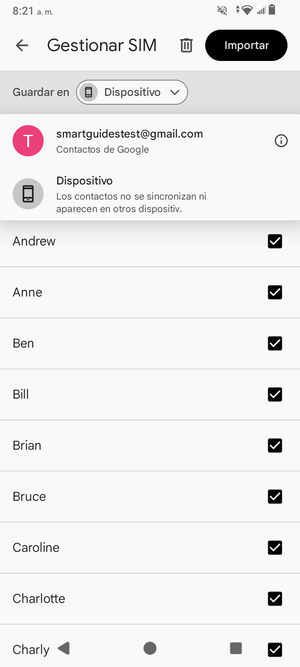 Seleccione su cuenta Google
