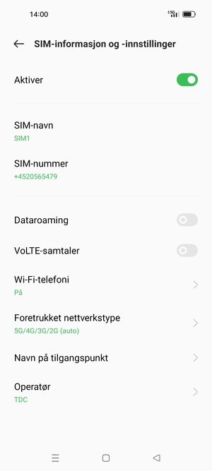 For å bytte nettverk hvis det oppstår nettverksproblemer, velg Operatør