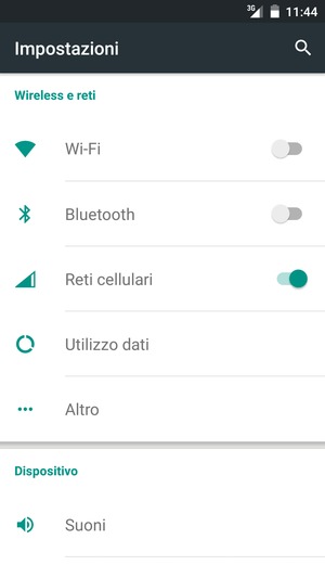 Seleziona Reti cellulari