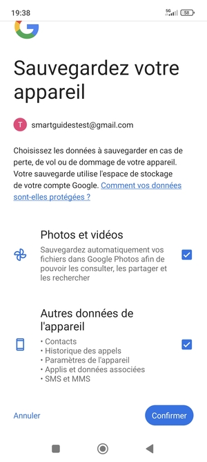 Sélectionnez votre options préférées et sélectionnez Confirmer