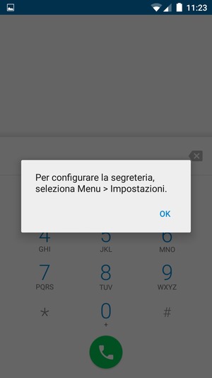 Se la segreteria telefonica non è configurata, seleziona OK
