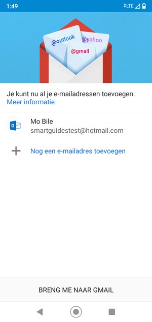 Selecteer BRENG ME NAAR GMAIL