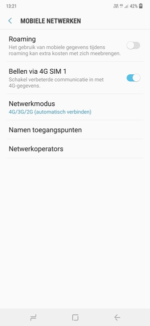 Om van netwerk te wisselen in geval van netwerkproblemen, selecteert u Netwerkoperators