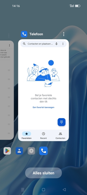 Selecteer Alles sluiten om alle actieve apps te sluiten