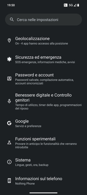 Scorri e seleziona Sistema