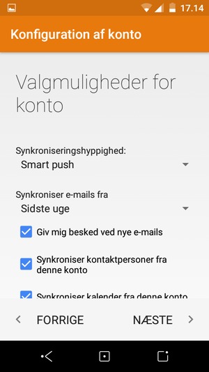 Vælg NÆSTE