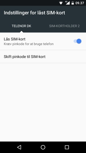 Vælg Public og Skift pinkode til SIM-kort